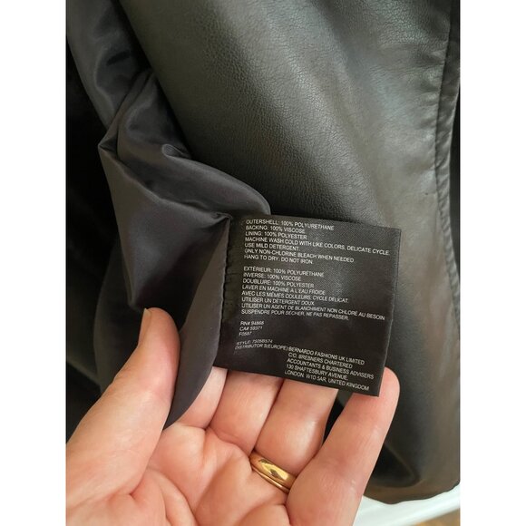 Bernardo Women's Gray Faux Leather Moto Jacket Zipper Pockets Size 1X Fits XL 14 - Picture 15 of 15